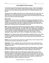 Colonial New England Food & Cooking Info Sheet