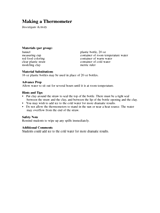 Investigate Activity: Making a Thermometer