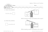 Math Warm-Up 251 for Gr. 1 & 2: Algebra, Patterns & Functions