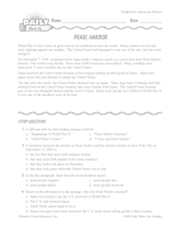 World War II Reading Warm-Up: Pearl Harbor