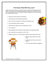 Parent Handout: What Children Learn in Third Grade