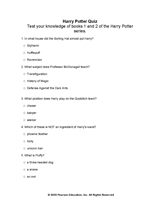 Harry Potter Quiz