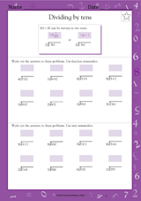 Dividing by Tens
