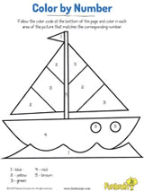 Sailboat Fun Color by Number